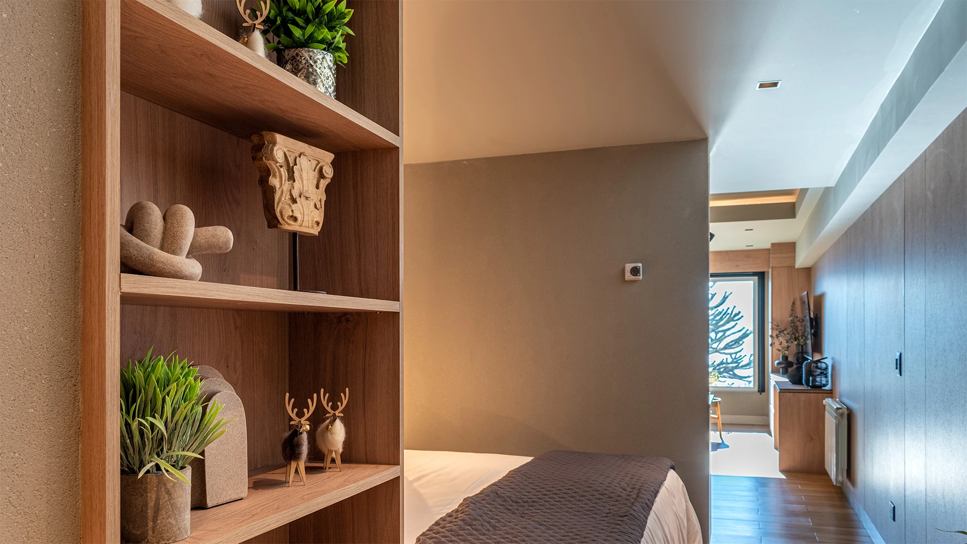 Fotografía del pasillo de entrada departamento Lake 1A