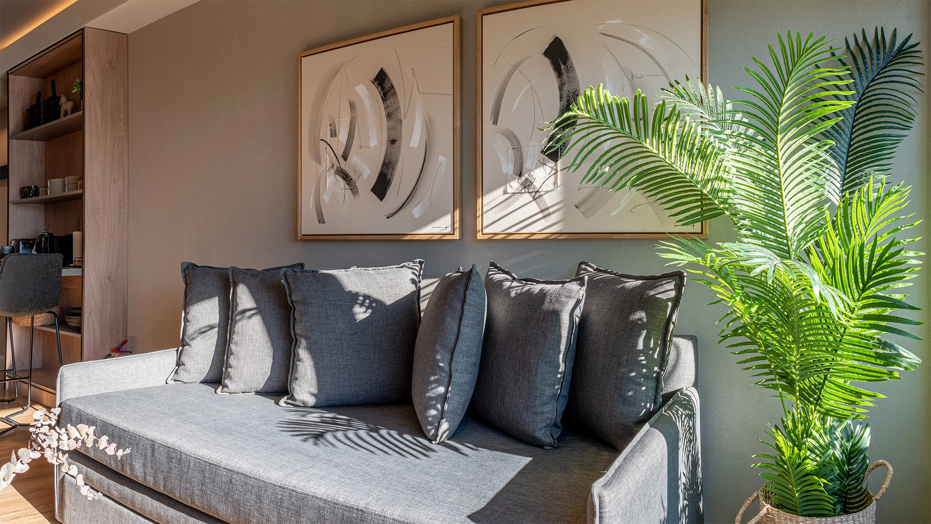 Fotografía de la sala de estar departamento Lake 1A